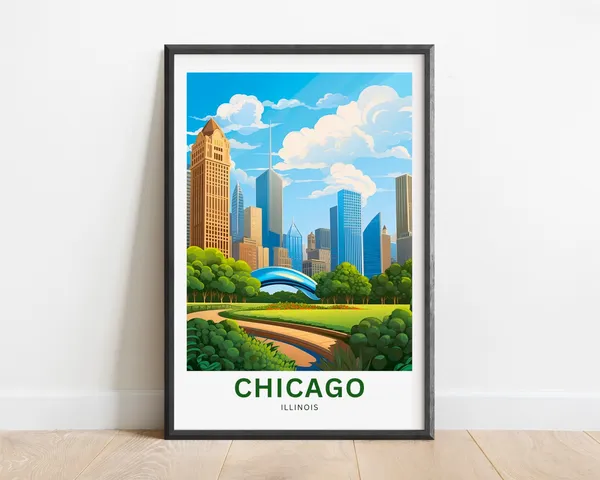 Chicago Travel Poster, Illinois Place Print