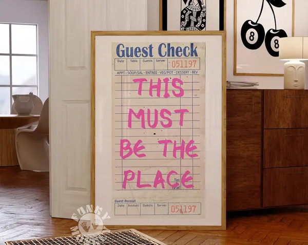 This Must Be The Place Guest Check Poster, Retro