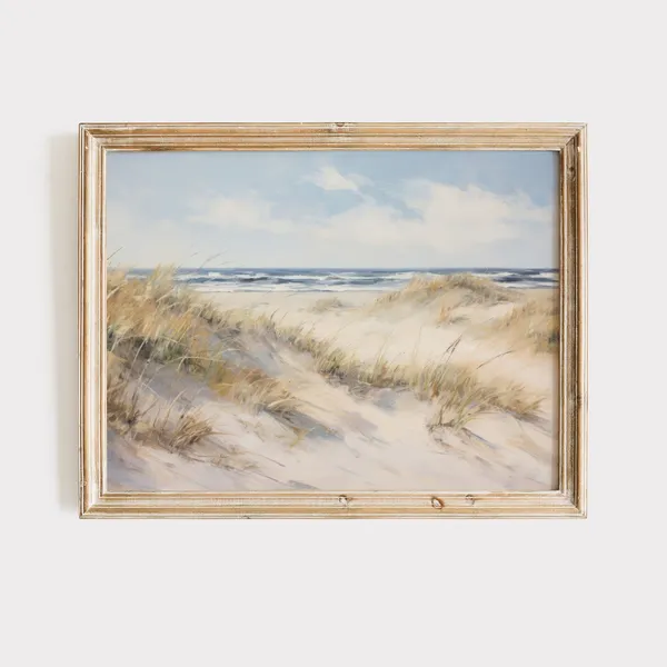 Seaside Coastal Landscape Oil Painting Art Print