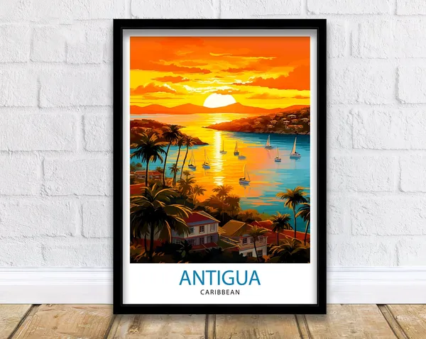 Antigua Travel Poster, Antigua And Barbuda