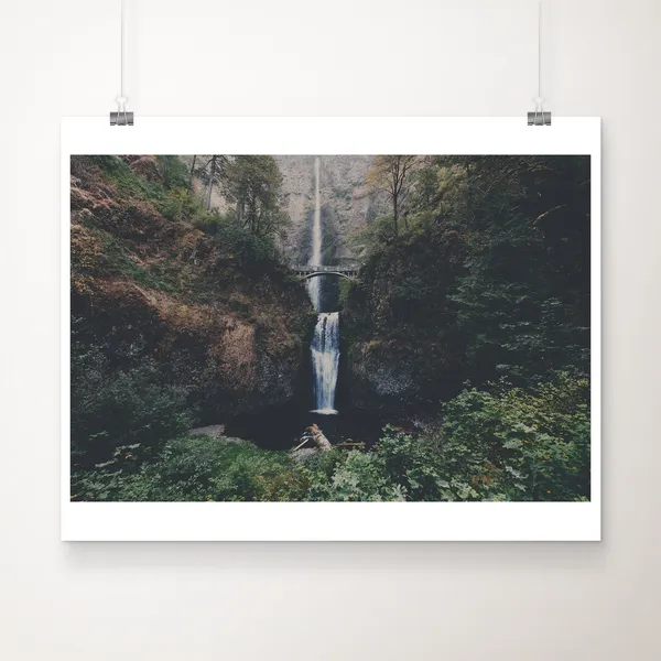 Multnomah Falls Oregon Waterfall Travel Poster