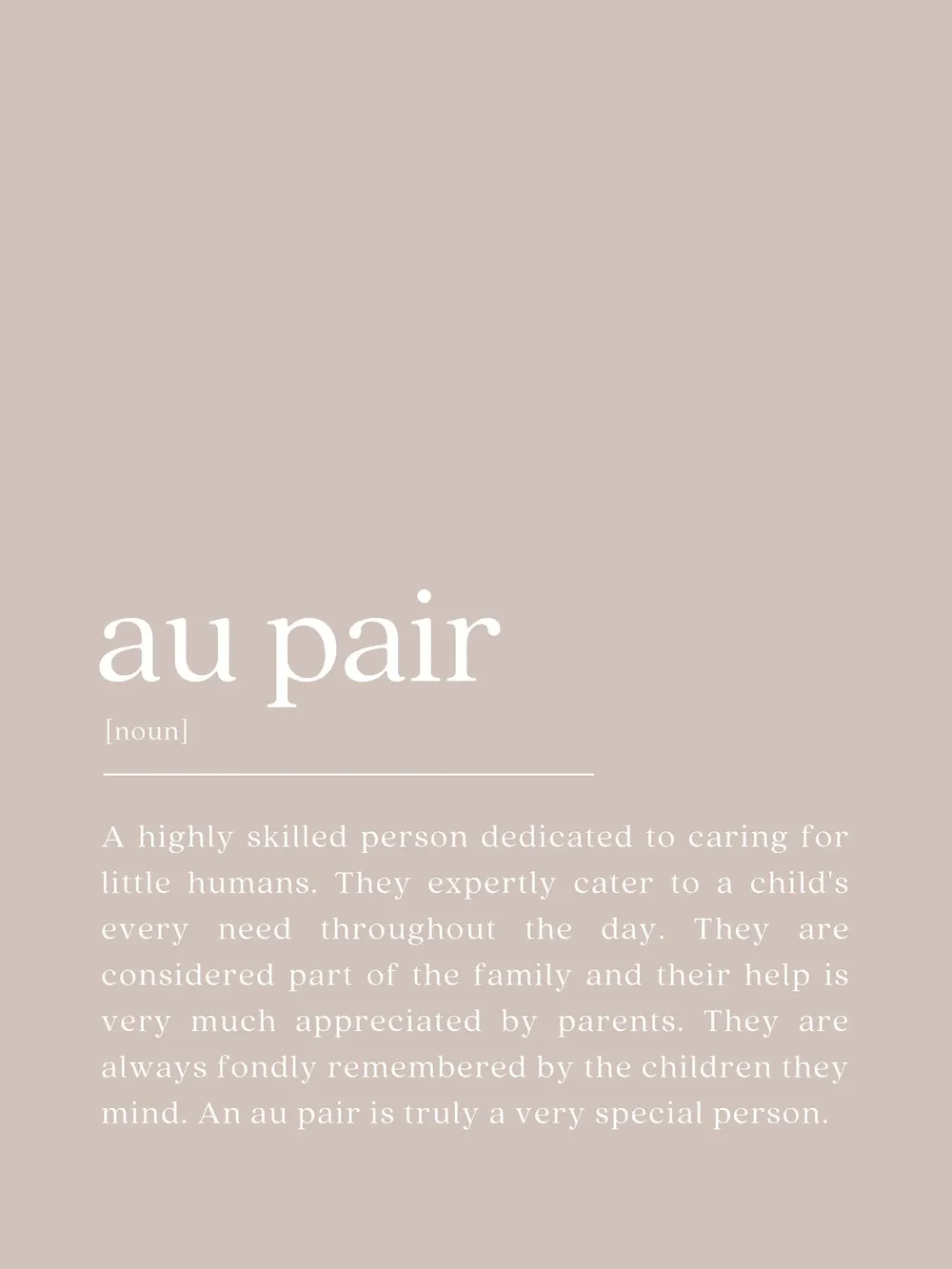 Au Pair Definition - Appreciation Print - Image 2