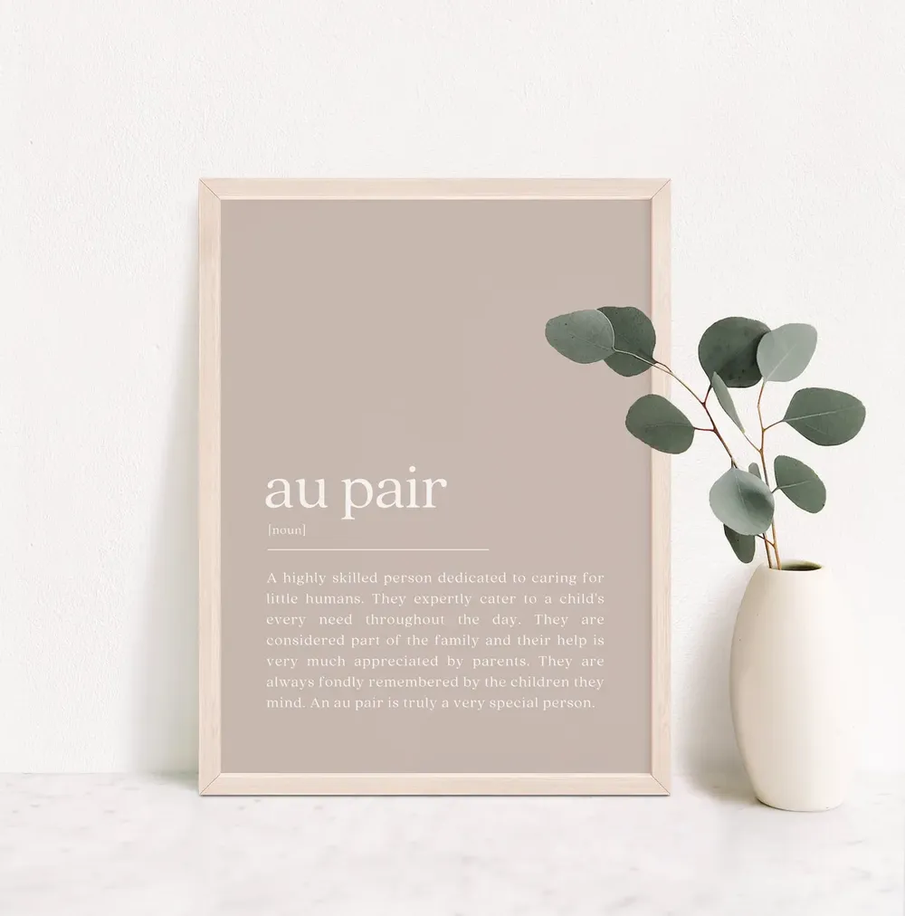 Au Pair Definition - Appreciation Print