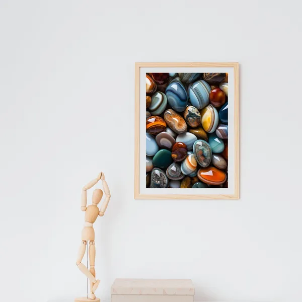 Rainbow Stones Agate Wall Art Print