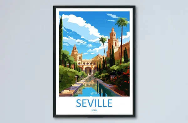 Seville Travel Poster, Spain Wall Art Print