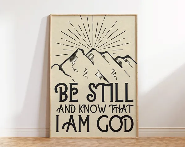 Be Still And Know That I Am God, Vintage Bible Art