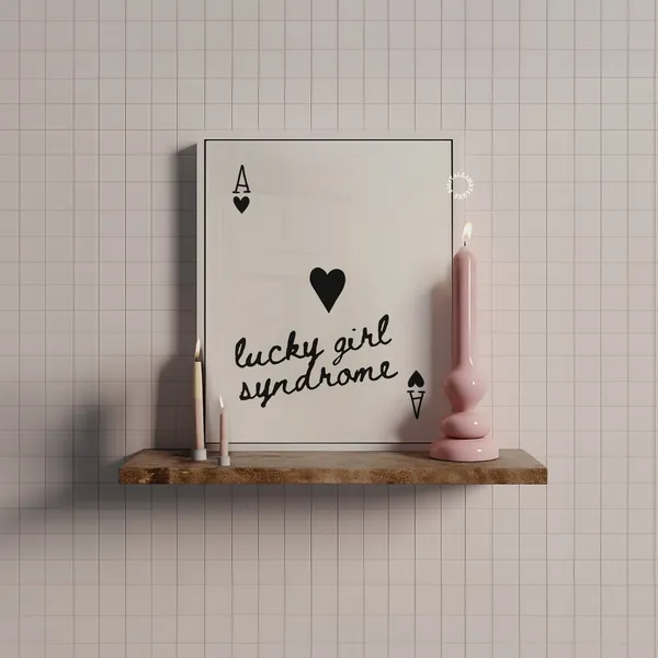 Lucky Girl Syndrome Art Print, Retro Ace Card