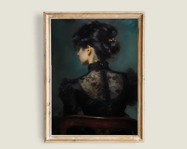 Woman Portrait Dark Moody Wall Art Print