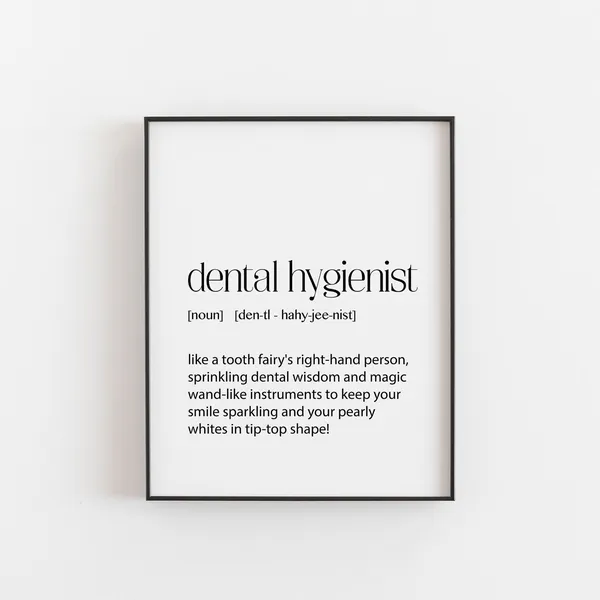 Dental Hygienist Poster, Dictionary Gift for RDH Assistant