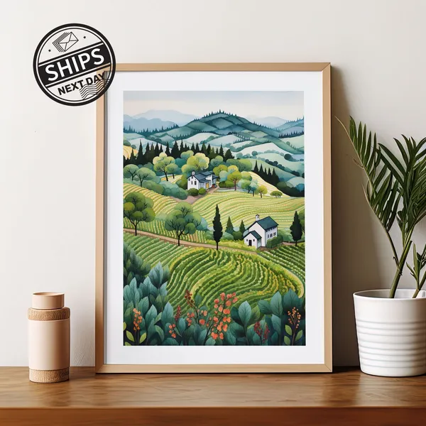 Napa Valley Watercolor Modern Travel Poster