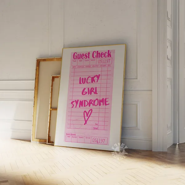 Lucky Girl Syndrome Retro Guest Check Art Print