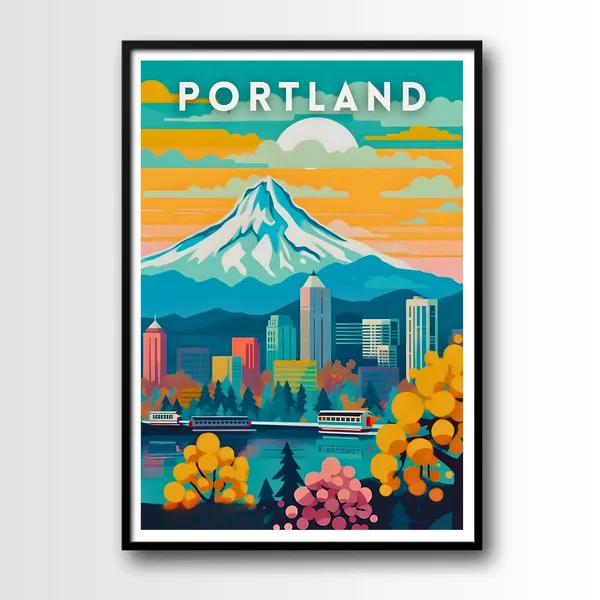 Portland Travel Poster, Portland Travel Art Print