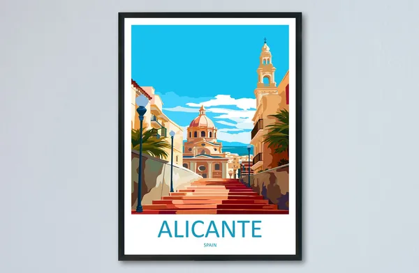 Alicante Travel Poster, Spain Wall Art Print