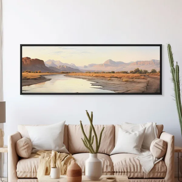 Utah Desert Watercolor Landscape, Boho Minimalist Art Print