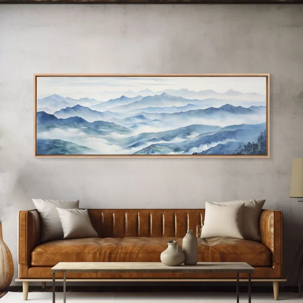Blue Ridge Mountains Watercolor Landscape Art Print