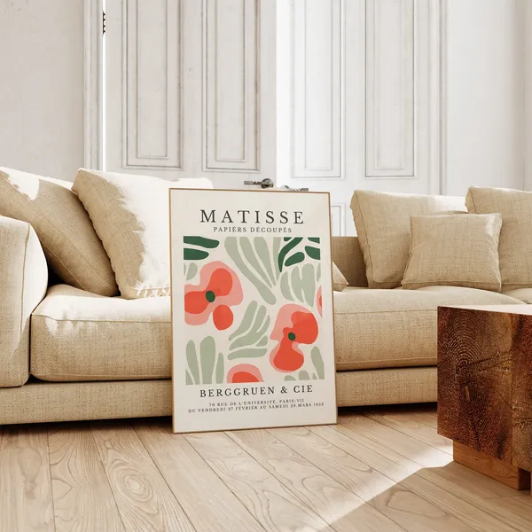 Henri Matisse-Inspired Minimalist Neutral Art Print