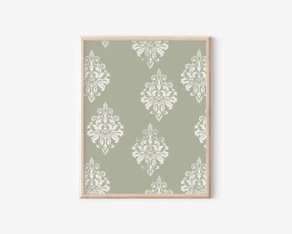 Boho Block Print Pattern, Modern Woodblock Art Print