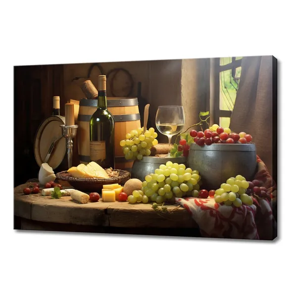 Vintage Tuscany Winery Wine And Grapes Art Print