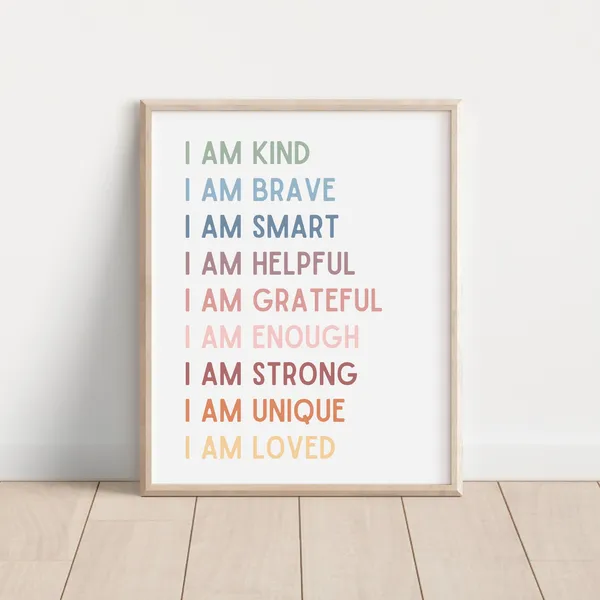 Kids Affirmations Classroom Poster, Homeschool Decor