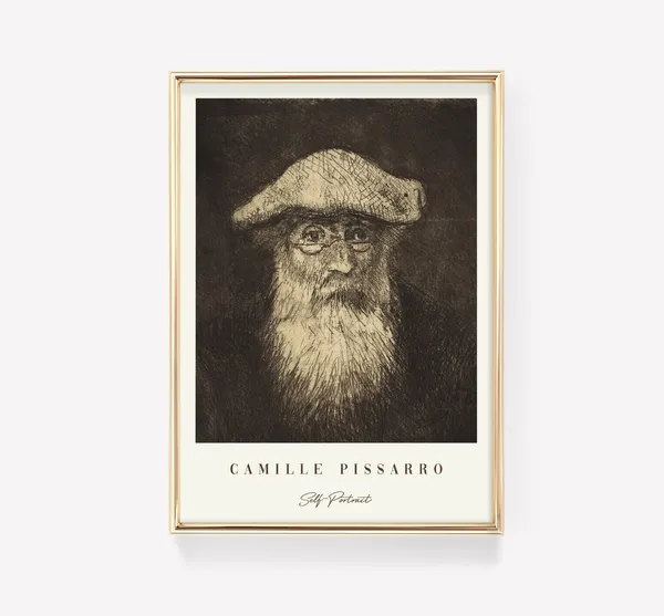Camille Pissarro Self-Portrait Vintage Mid-Century Poster