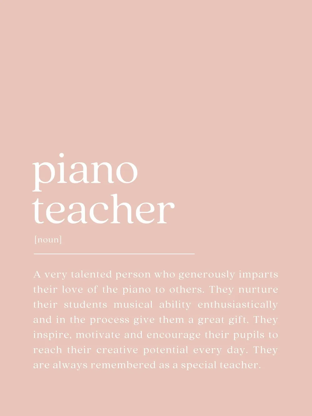 Piano Teacher Gift, Thank You Quote Art Print - Image 2