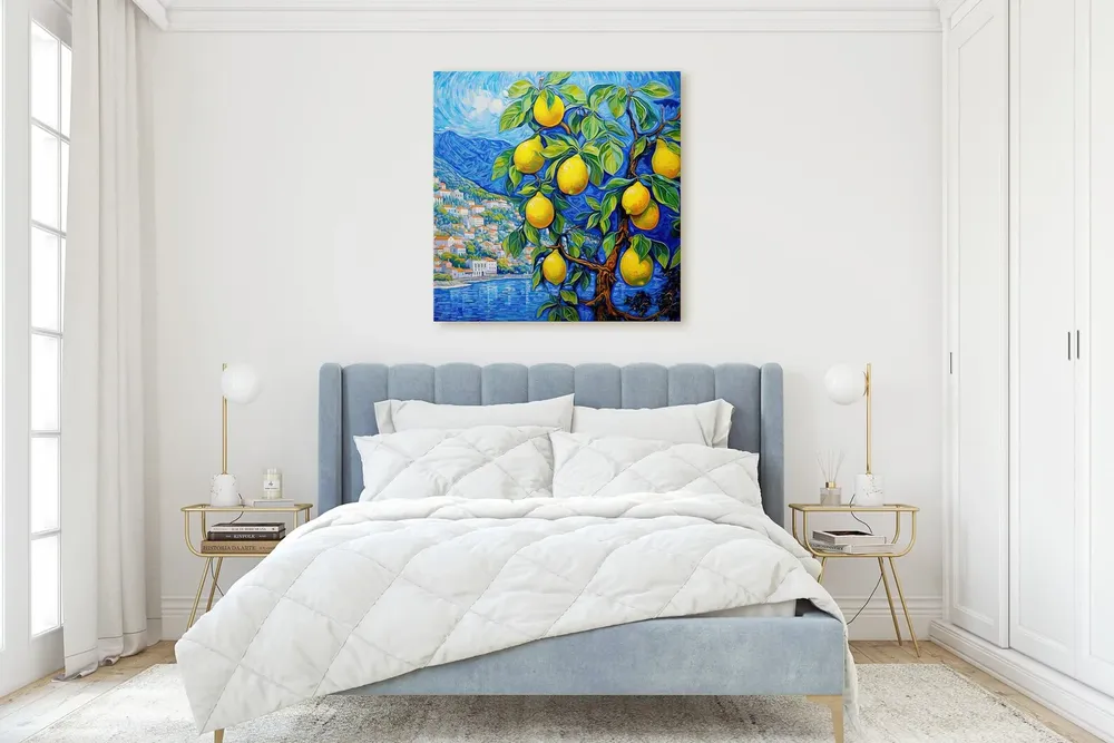 Van Gogh Inspired Amalfi Lemons Italy Coast Travel Print - Image 2