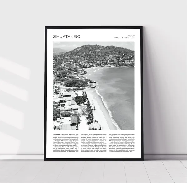 Zihuatanejo Travel Poster, Playa La Madera, Mexico