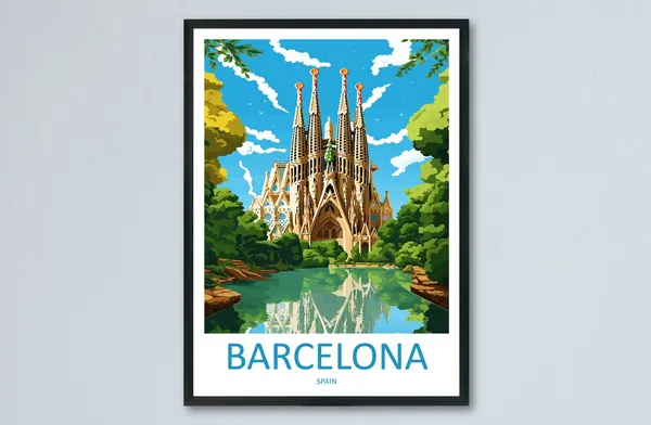 Barcelona Home Decor Gift Travel Poster