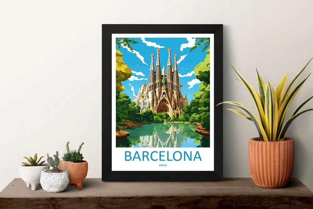 Barcelona Home Decor Gift Travel Poster - Image 3