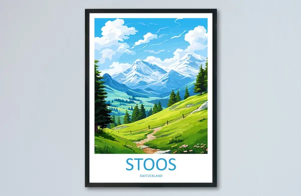 Stoos Travel Poster, Switzerland Travel Print