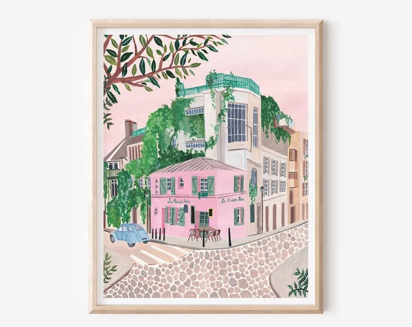 Montmartre, La Maison Rose Paris Travel Poster