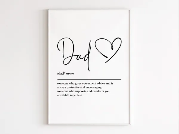 Dad Definition Wall Art, Gift From Daughters