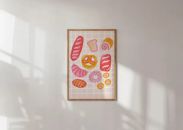 Bakery Bread Colorful Kitchen Art Print