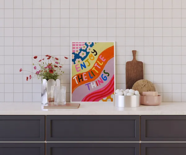 Enjoy The Little Things Colorful Typography Art Print