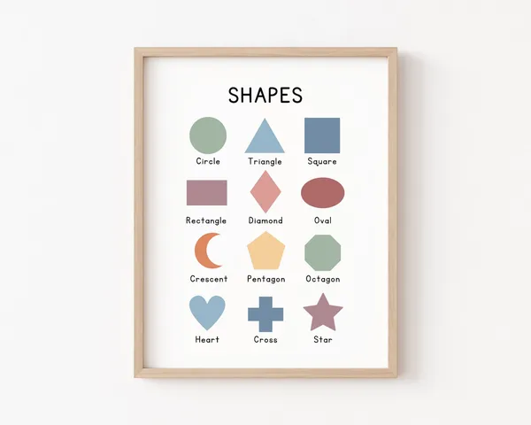 Geometric Shapes Boho Classroom Art Print