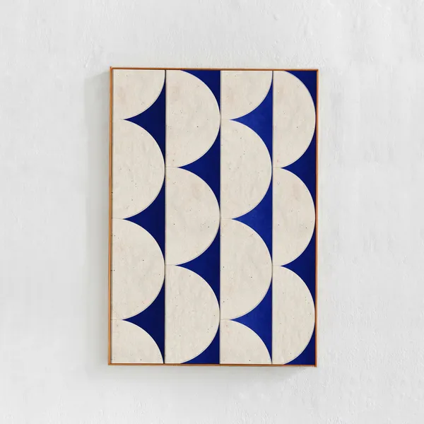 Cobalt Blue Geometric Art, Contemporary Art Print
