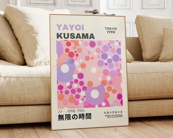 Yayoi Kusama Inspired Japanese Gallery Wall Art Poster