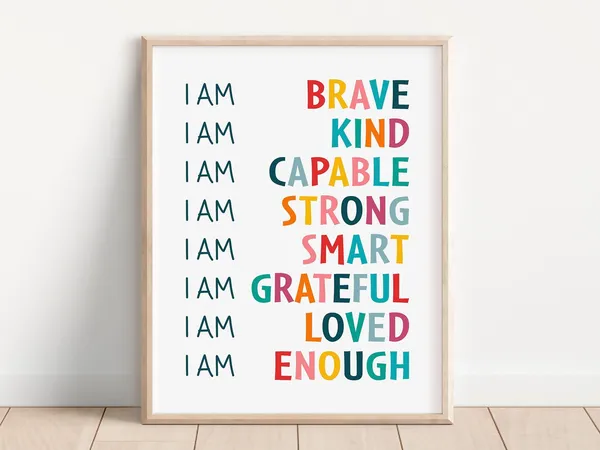 Affirmations Poster, Calm Classroom Psychology Decor