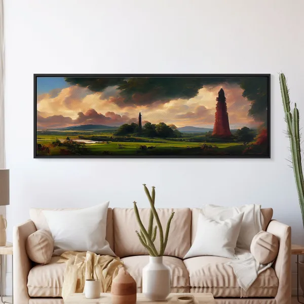 The Dark Tower Panoramic Art Print, High Fantasy
