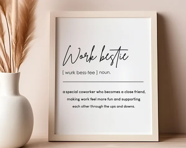 Work Bestie Definition New Job Poster Print