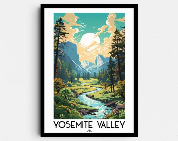 Yosemite Travel Poster, California National Park
