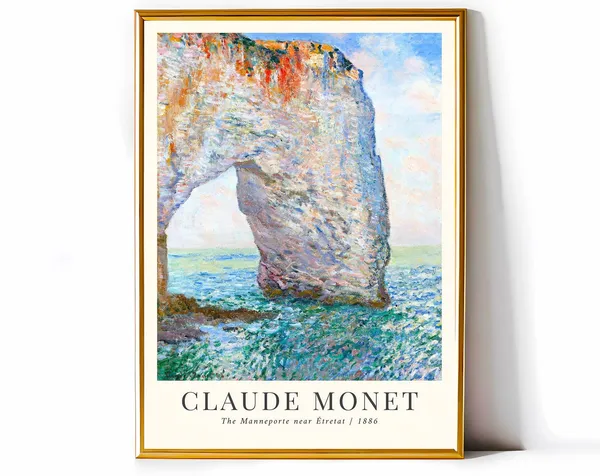Manneporte Near Tretat, Monet-Inspired Vintage Art Print