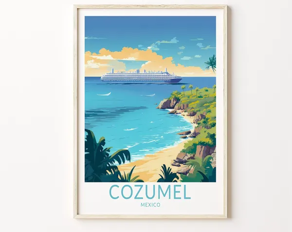 Cozumel Mexico Island Travel Poster