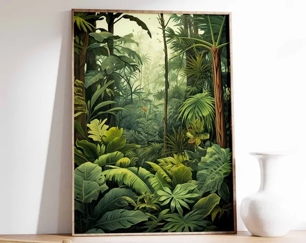 Henri Rousseau Botanical Floral Poster, Vintage Tropical Decor