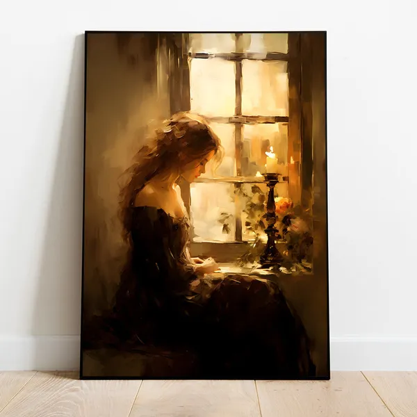 Moody Woman Portrait, Victorian Vintage Art Print