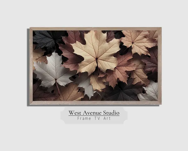 Neutral Fall Maple Leaves Farmhouse Art Print