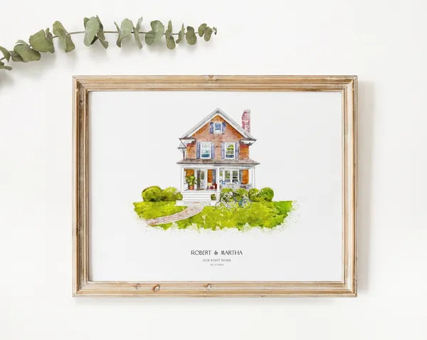 Personalised Watercolour House Portrait Art Print