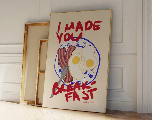 I Made You Breakfast Mid Century Modern Art Print