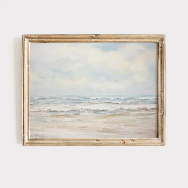 Rustic Beach Painting, Coastal Nautical Art Print
