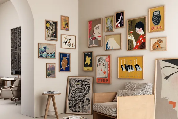 Japanese Gallery Art, Vintage Eclectic Wall Poster